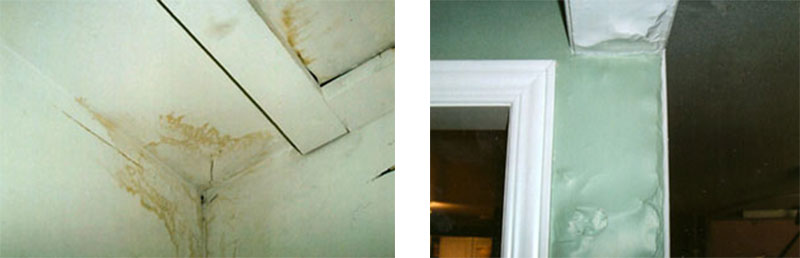 water damage from leaking roof